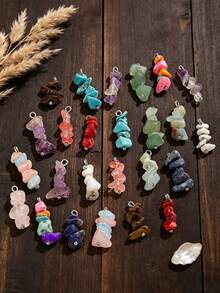 10-Piece Set Of Assorted-Color Stainless Steel Natural Irregular Pebble Pendants, Necklaces, And Earrings-DIY Jewelry Making Supplies - Pendants - View 4