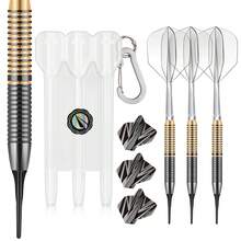 HUANUQ 20g Brass Soft Tip Dart Set, 2 Colors Available, 3-Piece Integrated Dart Set, Threaded Non-Slip Dart Barrel, Equipped With Extra Replacement Dart Shafts And Flights, Portable Storage Box (Includes Carabiner, Can Be Carried Around), Professional Indoor Dart Throwing For Beginners And Advanced Players, Professional Darts For Dart Enthusiasts - Multicolor - View 14
