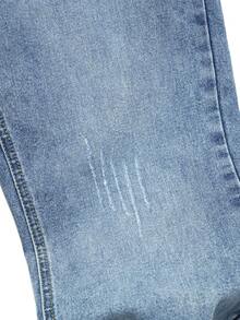 Men's American Style Casual Flared Washed Stretch Denim Jeans - Light Wash - View 6