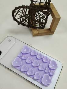 3D Heart Silicone Suction Pad, Double-Sided Suction Sticker, Non-Slip Silicone Adsorption Sheet, Reusable Phone Back Suction Pad, Decorative Heart-Shaped Silicone Sticker, Suitable For Phone Case DIY - Multicolor - View 7