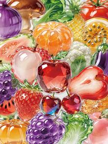 50pcs Glass Fruits And Vegetables Stickers For Adults Teens Sticker Enthusiasts Scrapbooking Journaling Laptops Skateboards Add A Fun Touch To Your Devices! - A - View 1