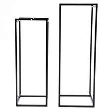 2-Piece Set Of Black Metal Wedding Flower Stands, Rectangular Flower Stands Suitable For Events, Parties And Weddings - Black(2 Pcs) - View 6