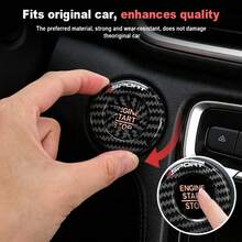 Sporty Carbon Fiber Texture Car Ignition Button Decorative Cover, Anti-Scratch Interior Accessory - Sporty Style - View 8