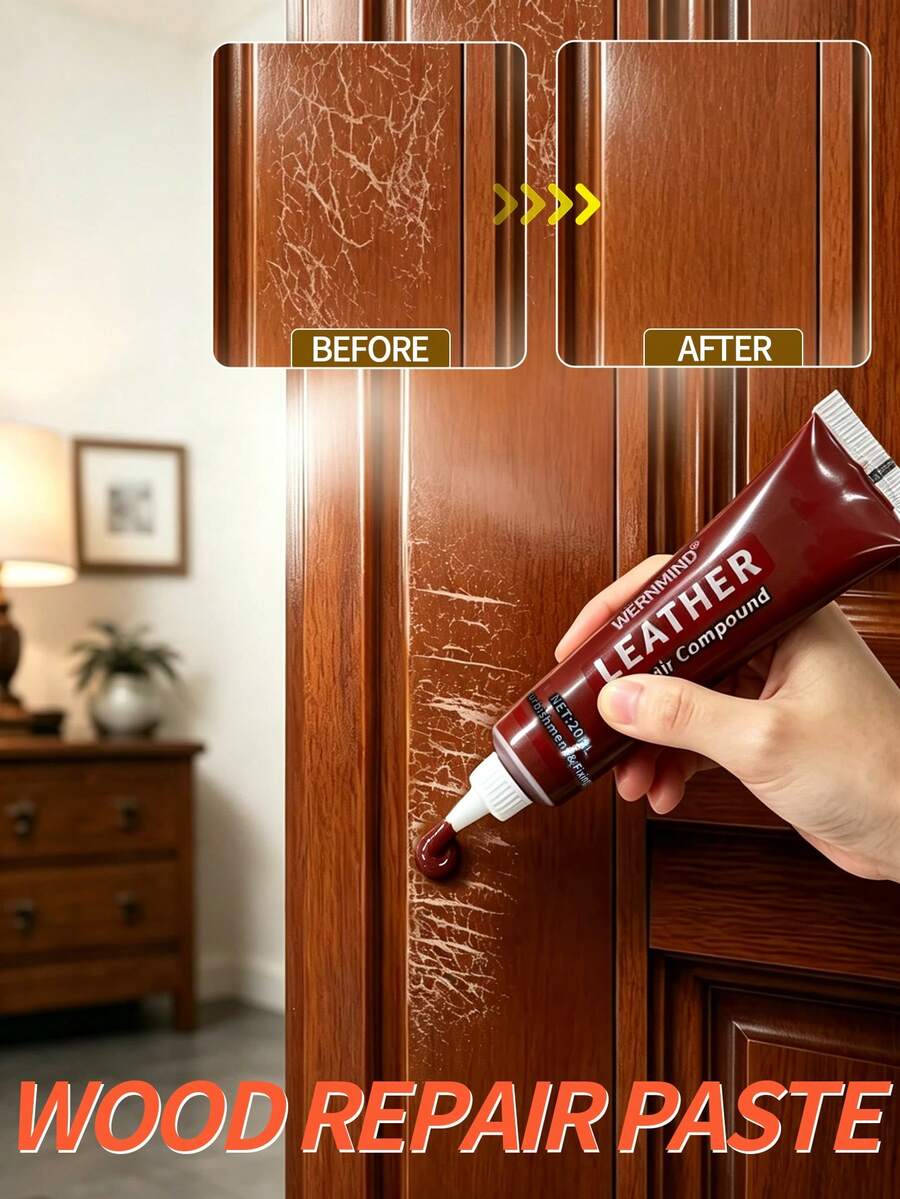 Brown Wooden Scratch Repair Paste - Instant Coverage, Suitable For Furniture, Floors, Doors And Cabinets | Quickly Repairs Scratches, Wear Marks And Restores Original Color, Suitable For Tables, Chairs, Cabinets And Other Wooden Surface Repairs