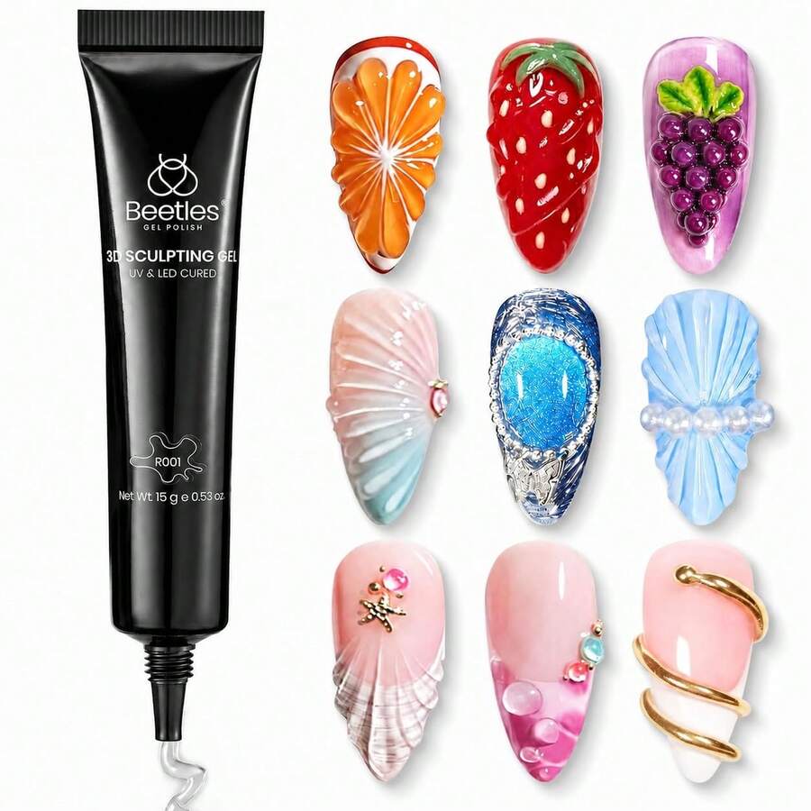 Beetles  15ML 3-In-1 Clear Sculpting Gel, No Wipe 3D Nail Art & Rhinestone Glue For Gems, Diamonds & Jewelry, UV LED Lamp Required For DIY Home Salon Manicure - 15ML 3-in-1 Clear Sculpting Gel - View 1