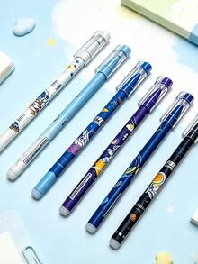6/12 PCS Pulpen Lurus Astronot Kemasan Kotak Pulpen Netral yang Dapat Dihapus dengan Panas Estetika Tinggi Kartun Hadiah untuk Pelajar Alat Tulis Lintas Negara - MultiWarna - View 6