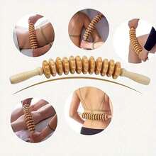 Portable Manual Body Massage Set, Wooden Deep Tissue Massage Tool For Leg, Back, Shoulder And Neck Pain Relief, Home SPA Relaxation Accessory - Transfer - View 5
