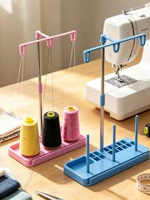 Soporte para 3 rollos de hilo de máquina de coser - Adecuado para bordado en el hogar, soporte de almacenamiento de costura desmontable, soporte dedicado para hilo de máquina de coser, adecuado para el hogar y el estudio de costura artesanal - Multicolor - Ver 2