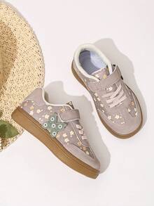 Girls' New Floral Pattern Children's Sports Shoes - Pink - View 1