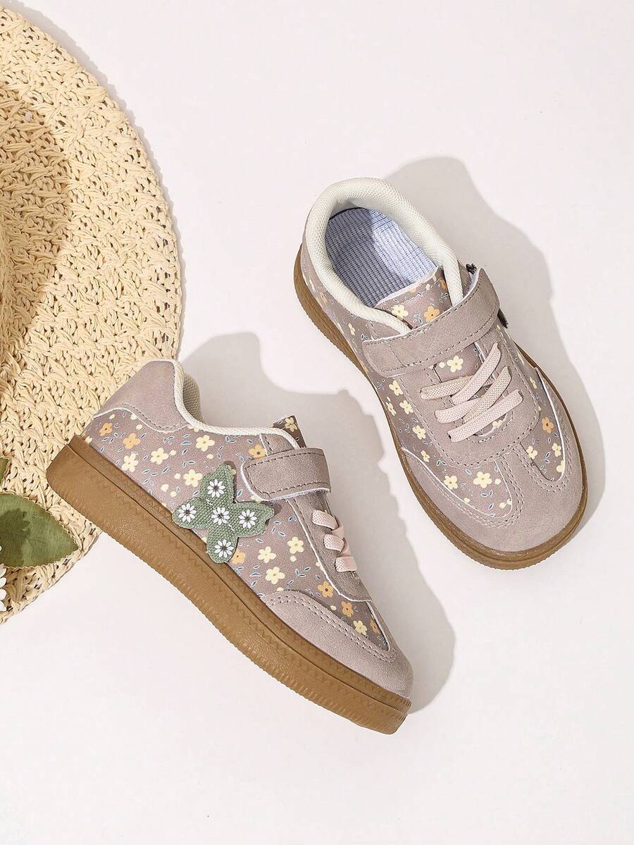 Girls' New Floral Pattern Children's Sports Shoes - Pink - View 1