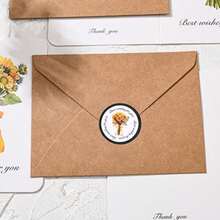 6 Pcs Premium Floral Greeting Cards Set With 6 Envelopes & 6 Seal Stickers, Handwriteable DIY Blank Note Cards For Holiday Gift Party Invitation Wedding Decor Stationery Supplies - Flower - View 5