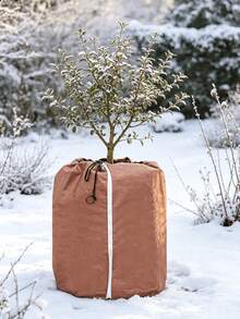 1pc Plant Protection Cover, Zipper & Drawstring Design, Potted Plant Protection Cover, Suitable For Outdoor Shrubs And Flowers, Potted Plant Warmth & Frost Protection Bag, Anti-Freeze Bag, Winter Flower Pot Plant Insulation Cover, Garden Supplies, Keep Roots And Plants Warm Inside The Bucket - Multiple Styles - View 3