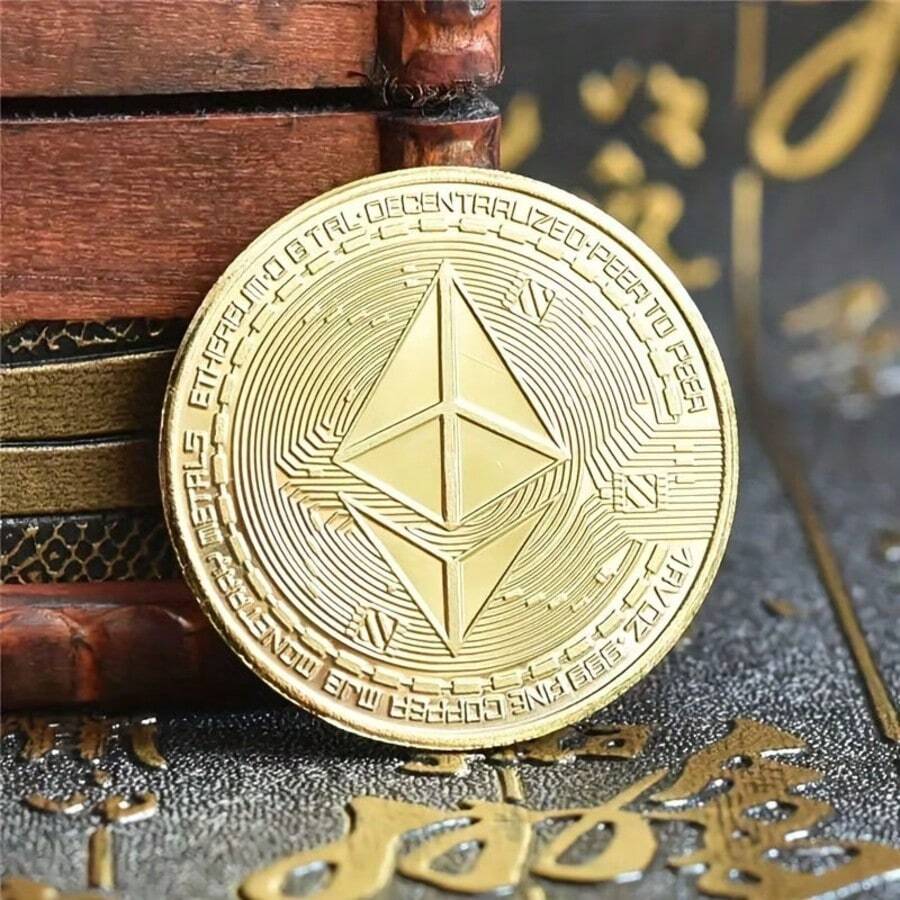 Ethereum Classic Gold Plated Commemorative Coin, Metal Crypto Collectible Token, Suitable As A Memorial Gift For Coin Collectors - Multicolor - View 1