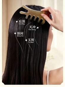 1-10pcs 4-In-1 Multifunctional Massage Comb For Scalp, Eye, Facial Contour & Neck Relaxation Massage Tool - Rust - View 5