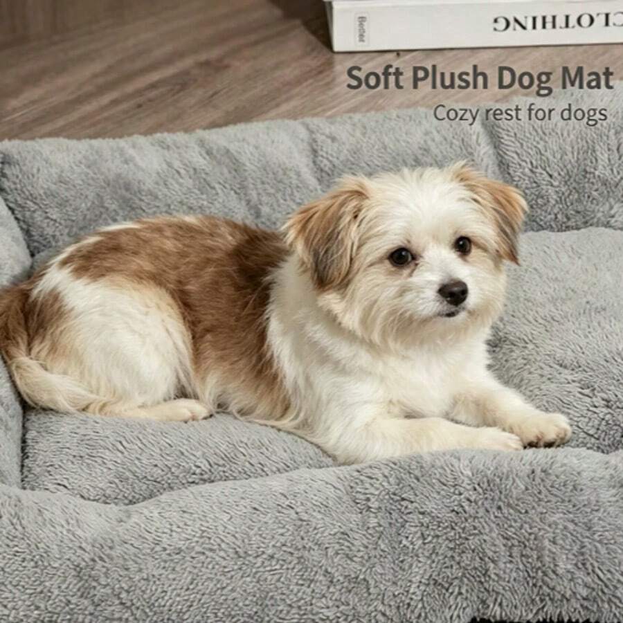 1pc Thickened Anti-Scratch Dog Bed Pad, All-Season Washable Pet Sleeping Mat, Warm And Durable Pet Bedding. Made Of Thickened Fabric, Strong And Wear-Resistant, Anti-Scratch And Anti-Bite, Tough, Effectively Resists Dog Scratching. Suitable For All Seasons, Warm Fabric, Provides Warmth In Cold Weather, Machine Washable, Doesn't Deform After Washing, Easy To Care For. - Grey - View 1