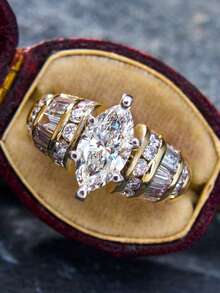 1pc Romantic Cubic Zirconia Ring, Women's Style, Suitable For Wedding, Engagement, Anniversary, Party, Valentine's Day And Other Occasions. - 1# - View 11