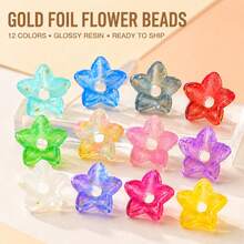 1000pcs 7mm Dual-Color Acrylic Flower Beads, Handmade DIY Jewelry Making Bracelet Necklace Pendant Accessories Semi-Finished Materials - Acrylic Flower Beads - View 1