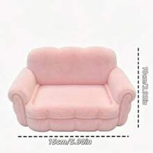 1pc 3D Printed Mini Fabric Sofa Shaped Jewelry Storage Tray, Cream Style Watch, Ring, Necklace Desktop Storage Dish; Decorative Tray, Storage Dish, Snack Holder, Miscellaneous Storage Tray, Display Tray, Soft Decor Accent Tray, Entryway Tray, Hallway Storage Tray, Desktop Tray, Countertop Storage Dish - White - View 3