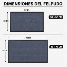 Felpudo Entrada Casa, Alfombrilla Retangular Absorbente con Base de Goma,Atrapa Suciedad y Humedad, para Interior y Exterior, Puerta, Pasillo y Terraza - PVC+POL. - milrayas AZUL - Ver 5