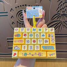 Chaodouxiong 1pc Adult Keyboard Stress Relief Fingertip Keycap Keychain, 26-In-1 Keyboard Stress Relief Button Fingertip Clicker, Fun Stress Relief, Suitable For Focus And Calm During Work Or Study, Pass Time,14+ - Multicolor - View 5