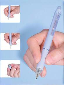 5pcs Erasable Gel Pens, Retractable Erasable Pens, 0.5mm Blue Ink, Smooth Writing, Beautiful And Practical, Suitable For Women's Office And Study Use (5pcs Blue) - Sets - View 3