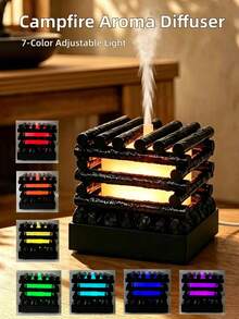 1 buah Diffuser Aromaterapi Elektrik Flame Fragrance dengan Lampu Ambient 7 Warna untuk Dekorasi Ruangan dan Kamar Tidur, Pelembap Ultrasonik Senyap dengan Tangki Air 200ml, Hadiah untuk Pria dan Wanita, Hadiah Liburan, Perlengkapan Musim Gugur (Didukung USB) - MultiWarna - View 11