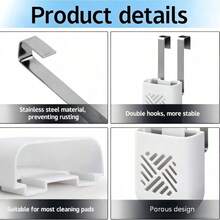 1 Set Toilet Tank Cleaner Storage Rack, Hanging Toilet Cleaning Tablet Storage Box, Slow-Release Toilet Cleaning Tablet Box With Stainless Steel Hook, Slow-Release Cleaner, Convenient For Toilet Cleaning - Multicolor - View 5