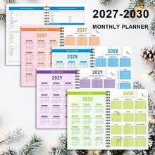 1PC A5 2027-2030 Monthly Planner Vibrant Orange Marigold Cover, 48 Month Spiral Bound Calendar Notebook, Twin-Wire Binding Thick Paper With Tabs, Weekly & Monthly Schedule Organizer For Student Office School Home - A5 - View 4