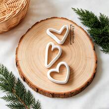 3Pcs Boho Style Heart Polymer Clay Cutters Set Hollow Heart Clay Molds DIY Handmade Earring Pendant Jewelry Making Craft Supplies - 3-pack - View 3