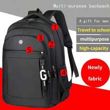 Durable Wear-Resistant Oxford Backpack, Large Capacity Men's Travel Casual Backpack, European High School Female College Student School Bag, Backpack - Multicolor - View 3