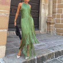 Women Long Dresses - Green - View 4
