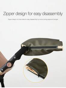 1pc Baby Stroller Handle Warm Cover Gloves, Winter Stroller Accessories, Thermal Lined Windproof Waterproof Cold-Proof Stroller Hand Warmer - Multicolor - View 6
