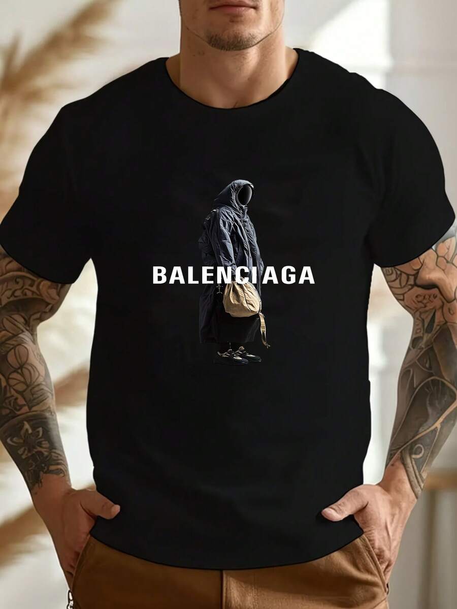 Men T-Shirts - 黑色 - 查看 1