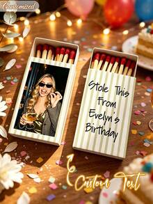 Personalized Matchboxes For Wedding,Custom Long Matchbox, Personalized With Images,Logos And Text,Custom Matchbox Personalized For Wedding Parties,Custom Wedding Decorations,Bulk Order For Birthday Celebrations,Corporate Gifts, Souvenirs,(No Matches) - Multicolor - View 4