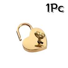 1Pc/2/3/4Pcs Mini Heart-Shaped Lock With Key, Diary Lock, Jewelry Box Lock, Privacy Lock, Suitable For Luggage, Keepsake Box, Random Color - Multicolor - View 14
