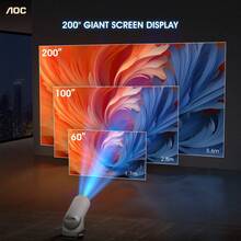 Projetor AOC 4K Profissional com Android 11, Portátil, Wi-Fi e Bluetooth, Rotação de 180°, Suporte a 1080P – Perfeito para Cinema em Casa e Apresentações - Branco - Visão 8