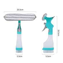 4-In-1 Glass Cleaning Brush, Multi-Function Window Cleaner, Can Scrape, Wipe, Scrub And Spray, Creative Household Cleaning Tool, Suitable For Bathroom, Mirror, Window, Glass And Tile Small Cleaning Tool - Blue - View 7