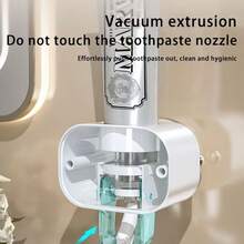 1pc Automatic Wall-Mounted Toothpaste Dispenser, Toothpaste Squeezer, No-Installation Wall-Mounted Toothpaste Holder - Multicolor - View 1