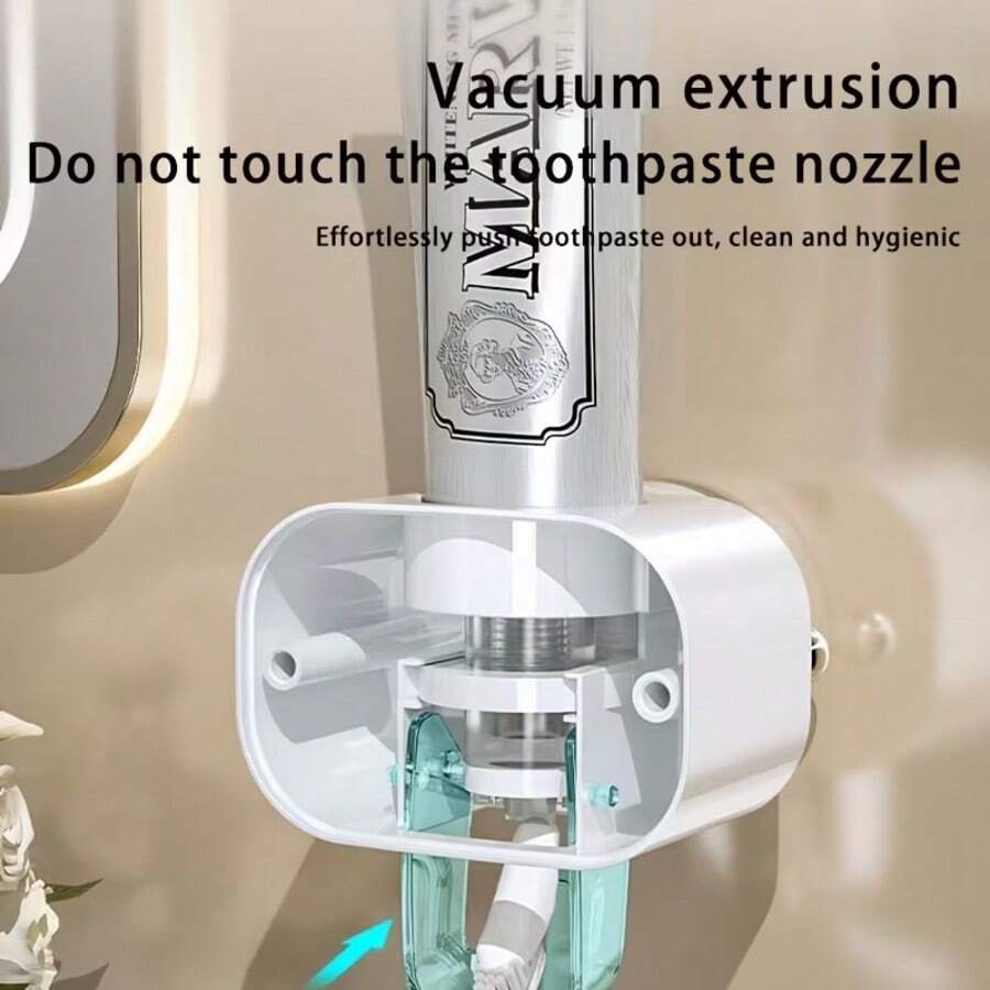 1pc Automatic Wall-Mounted Toothpaste Dispenser, Toothpaste Squeezer, No-Installation Wall-Mounted Toothpaste Holder - Multicolor - View 1
