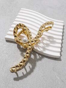 1pc Large Pearl Rhinestone Hair Claw Clip For Women Back Of Head Updo - Multicolor - View 3