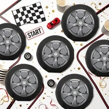 20入/40入/100入 輪胎紙巾 車輪紙巾 賽車派對用品 Two Fast 生日派對用品 棋盤格紙巾 賽車主題派對紙巾 - 彩色 - 查看 4