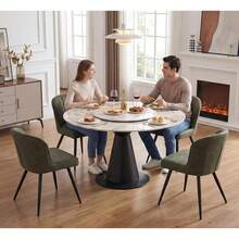 WAHSON OFFICE CHAIRS 4PCS Velvet Kitchen Chair Side Dining Chairs Armless Tub Chair With Metal Legs - Green - 4 Pieces - View 5