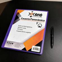 Carpeta Panorámica Kikomo Importadores de 1 Pulgada, Ideal para Organización de Documentos y Presentaciones - Morado - Ver 3