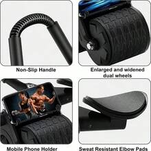2pcs Set (Roller & Knee Pad), Self-Rebounding Ab Roller, For Core Muscle Training And Shaping, Elbow Support Fitness Equipment, Suitable For Core Strength Training, Muscle Exercise, Fitness Training, Unisex Sports Equipment - Multicolor - View 5