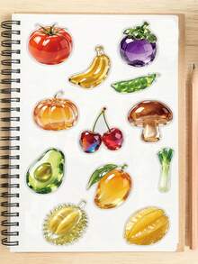 50pcs Glass Fruits And Vegetables Stickers For Adults Teens Sticker Enthusiasts Scrapbooking Journaling Laptops Skateboards Add A Fun Touch To Your Devices! - A - View 5