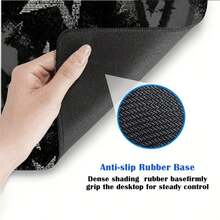 1pc INS Style Black And Gray Stars Art Mouse Pad, Cool Desktop Decor Mat, Thick Non-Slip Office & Gaming Keyboard Pad - View 9
