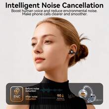 Tagry H37 Clip-On Open-Ear Bluetooth 5.4 Lightweight Comfortable Bone Conduction Earphones LED Digital Display IPX7 Waterproof Noise Cancelling Suitable For Sports Running Commuting And Glasses Wearers - View 10