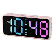 USB/Battery Dual Power Alarm Clock, 15 Adjustable Light Options, Loud Volume, Dimmable Brightness, Suitable For Student Dorms, Essential Wake-Up Tool (Batteries Not Included) - View 7