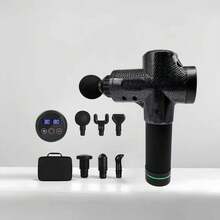 JW Massage Gun Professional Handheld Massage Gun With 30-Speed Digital Adjustment, Brushless Motor And 6 Massage Heads, Deep Muscle Relaxation. Lightweight Design And Built-In Rechargeable Battery, Ideal For Fitness Enthusiasts And Office Workers, Suitable For Home And Gym Deep Muscle Massage - Multicolor - View 11