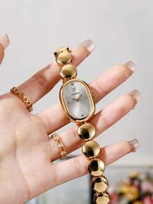 LIANDU LIANDU Montre bracelet de mode pour femmes, montre à quartz multifonctionnelle élégante, légère, minimaliste et de luxe vintage, convient pour le quotidien, le bureau, les vacances, le Ramadan, l'Aïd, Thanksgiving, le mariage, le banquet, les rendez-vous, Noël, la rentrée scolaire, les fêtes, Halloween, Pâques et autres occasions, cadeau parfait pour les femmes - Doré - Voir 5